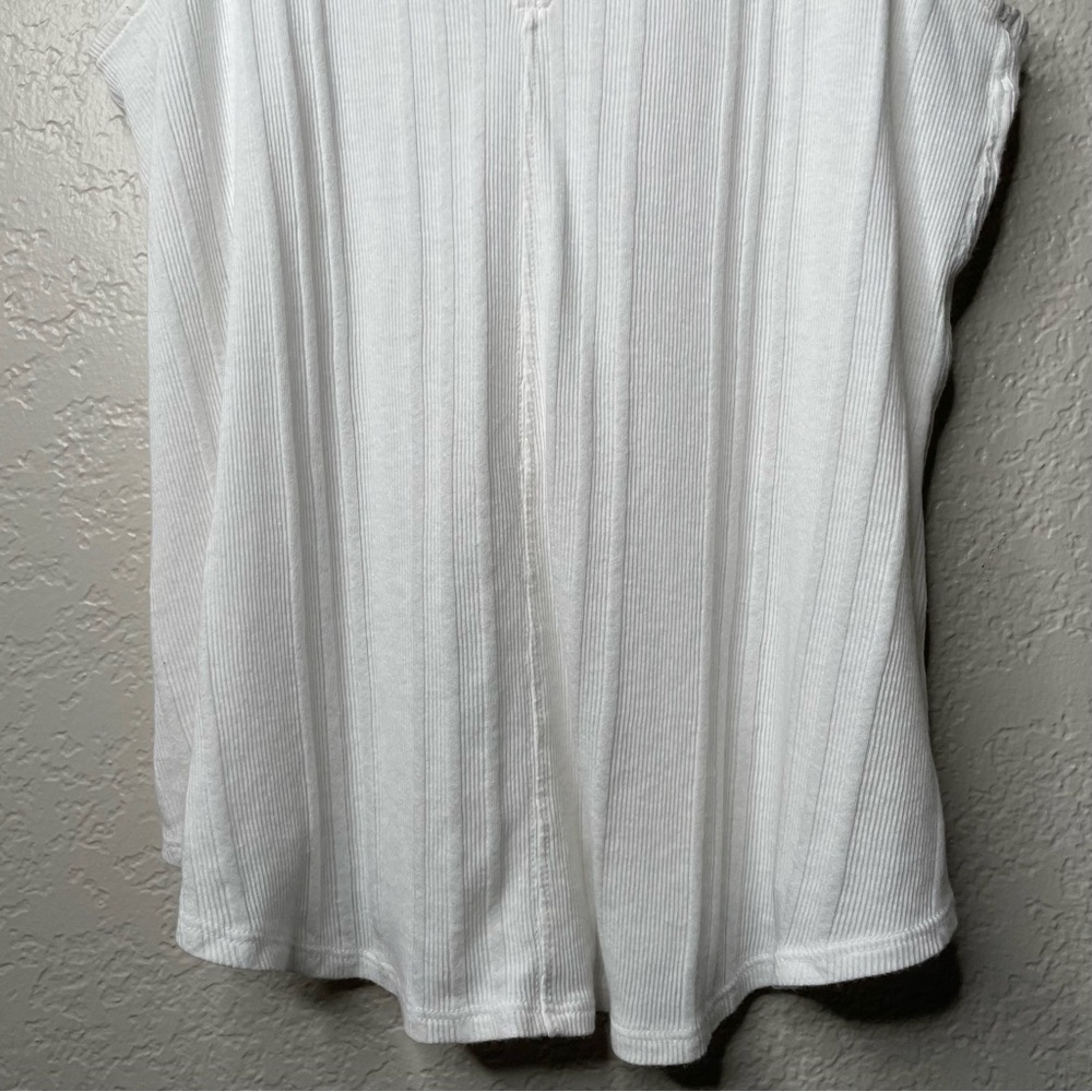 Free People White Ribbed Keyhole Tank Top - Picture 4 of 8